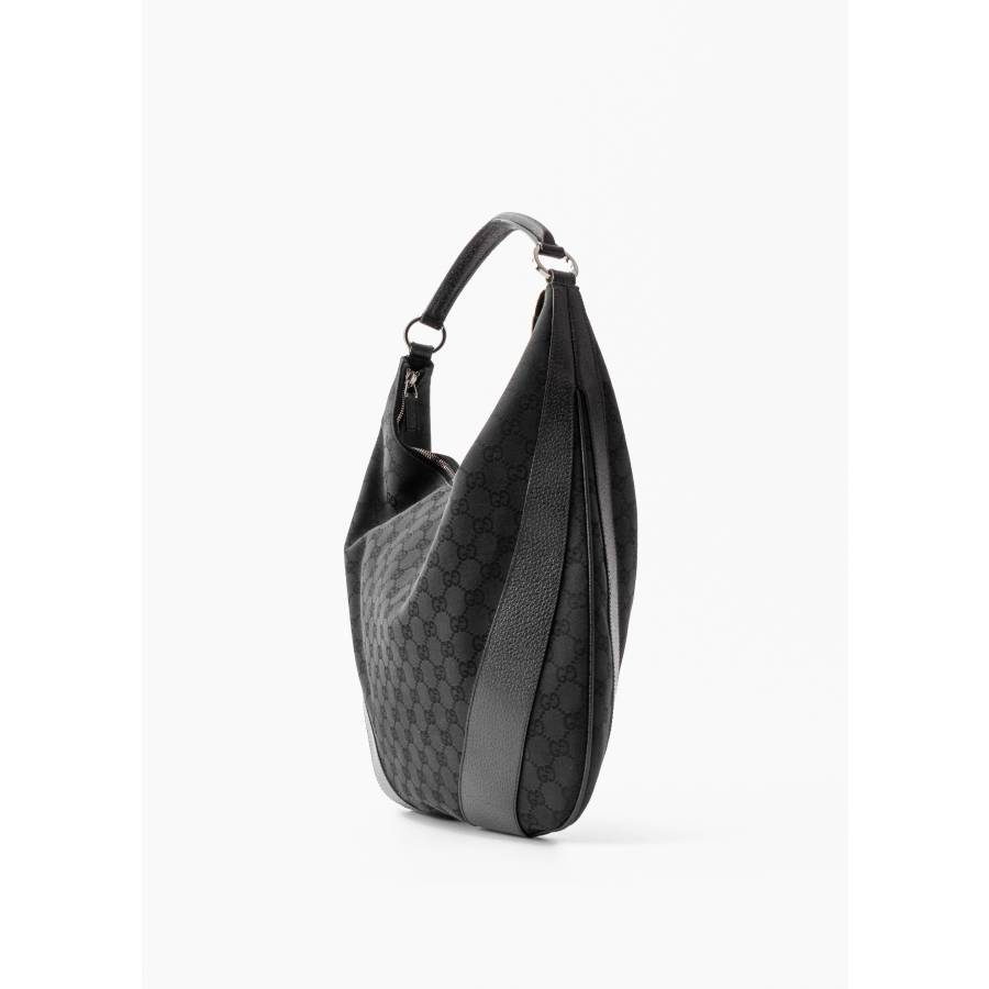 Black bag in GG canvas and leather