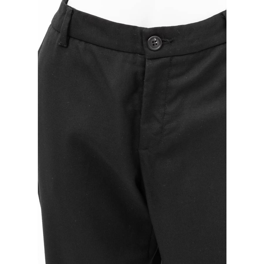 Straight-leg black wool pants