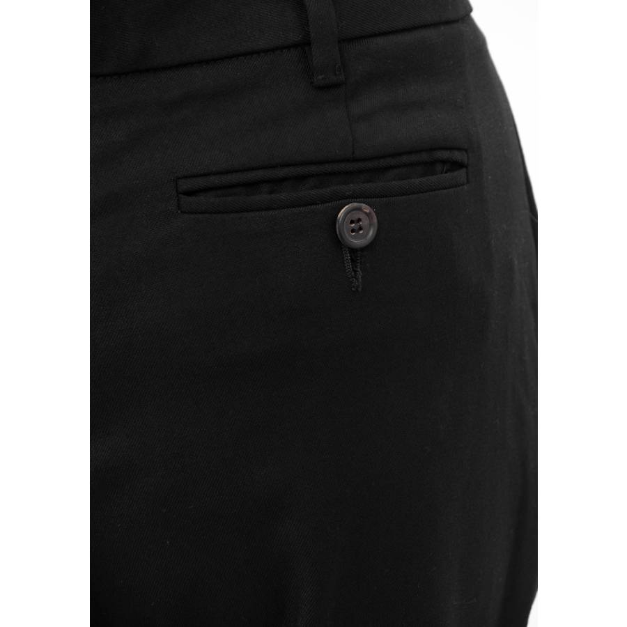 Straight-leg black wool pants