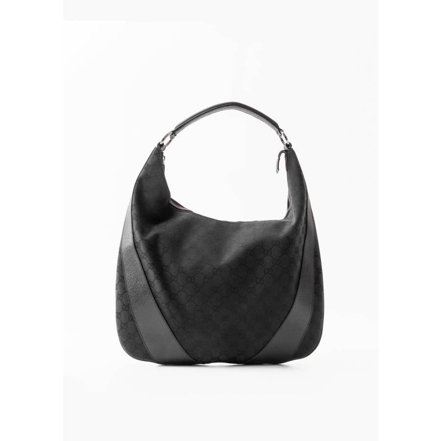 Sac noir en toile GG et cuir