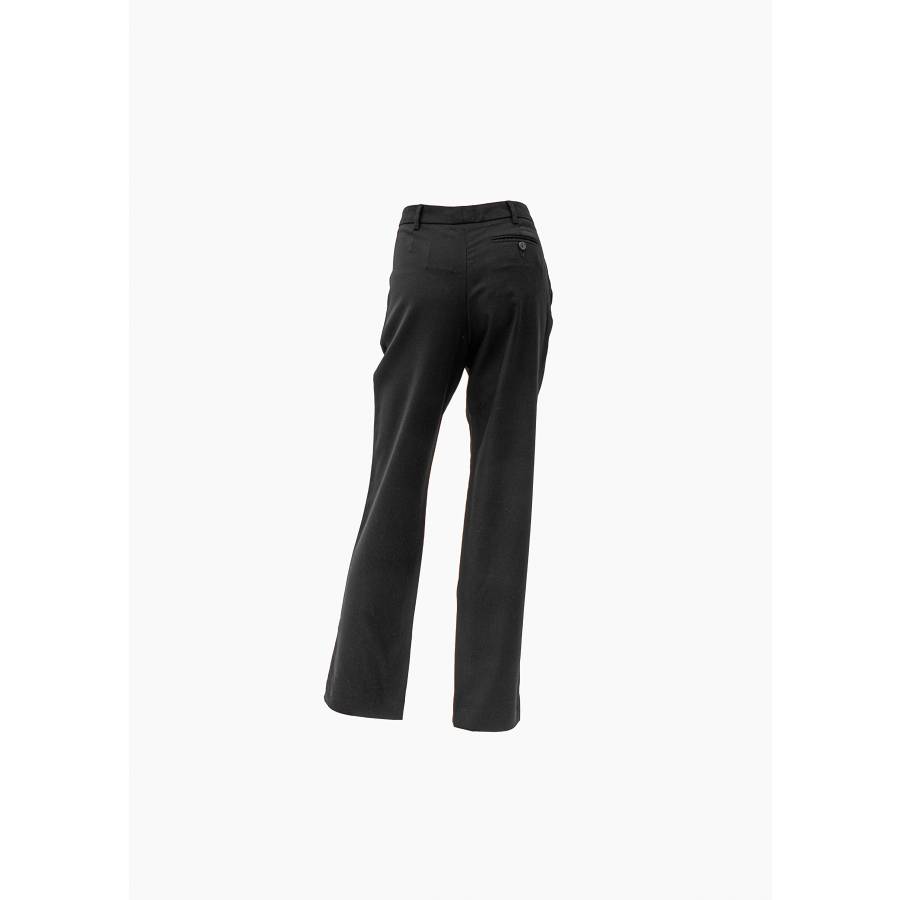 Straight-leg black wool pants