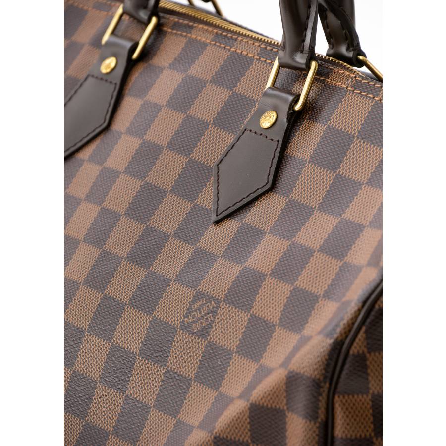 Sac speedy 35 en damier ébène en cuir