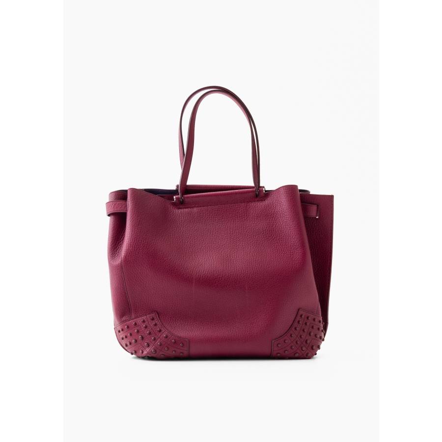 Sac seau Wave violet en cuir martelé