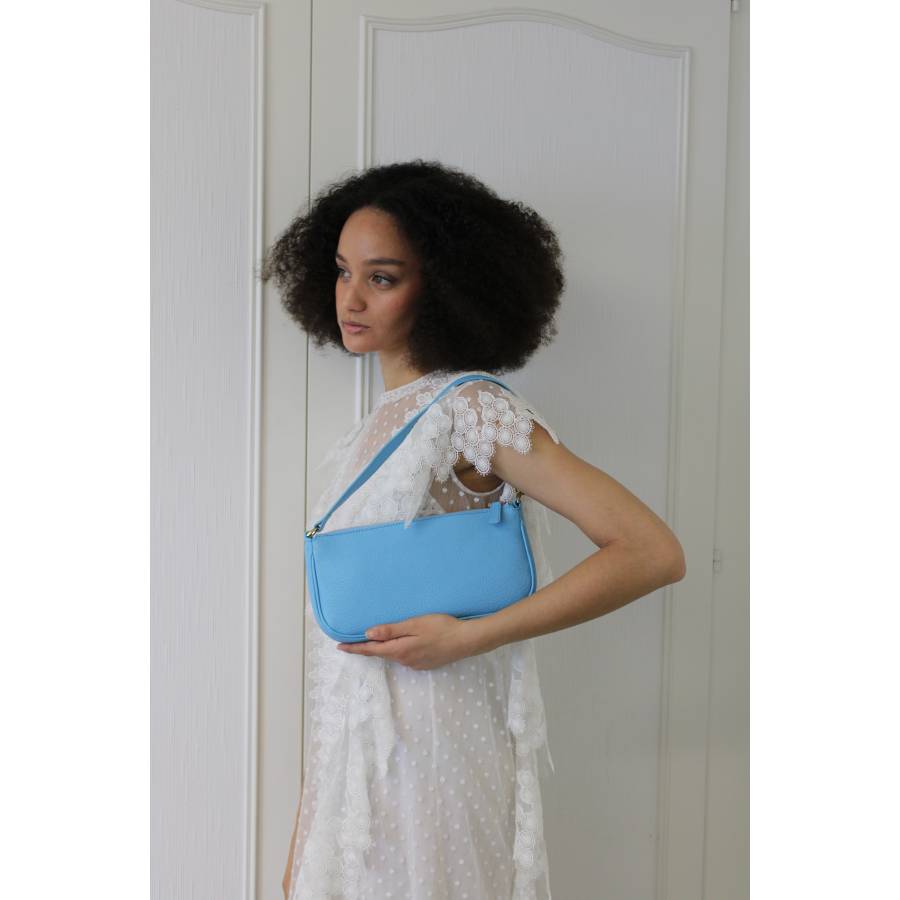 By Far - Sac baguette bleu ciel