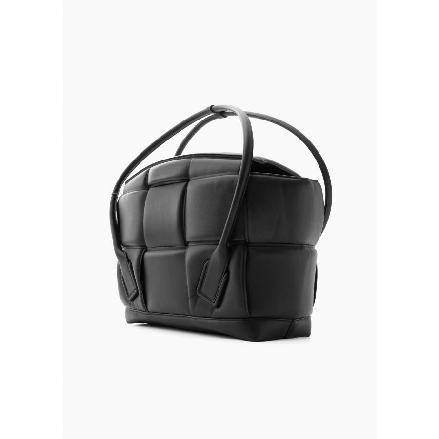 Sac cabas Arco noir en cuir tressé