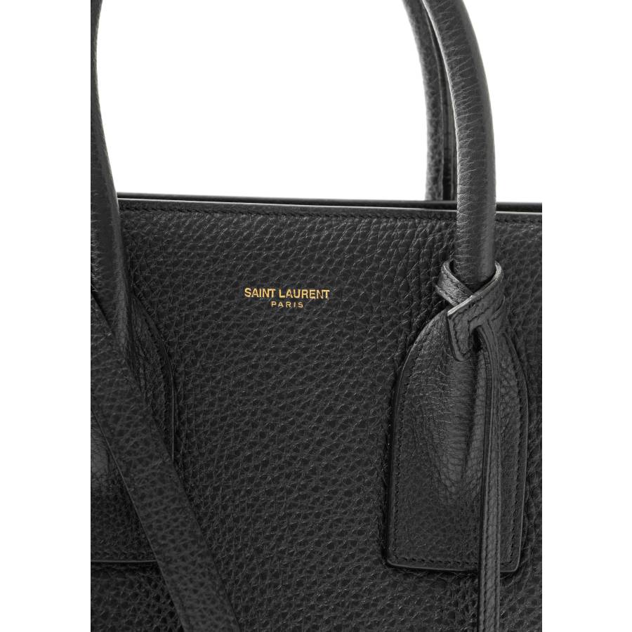 Black leather day bag