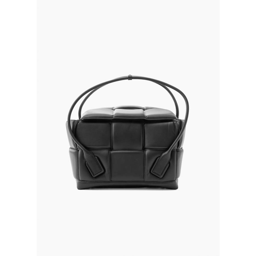 Arco black tote bag in woven leather