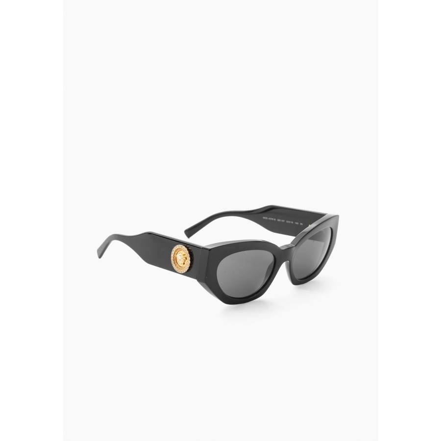 Schwarze Sonnenbrille mit goldenem Detail