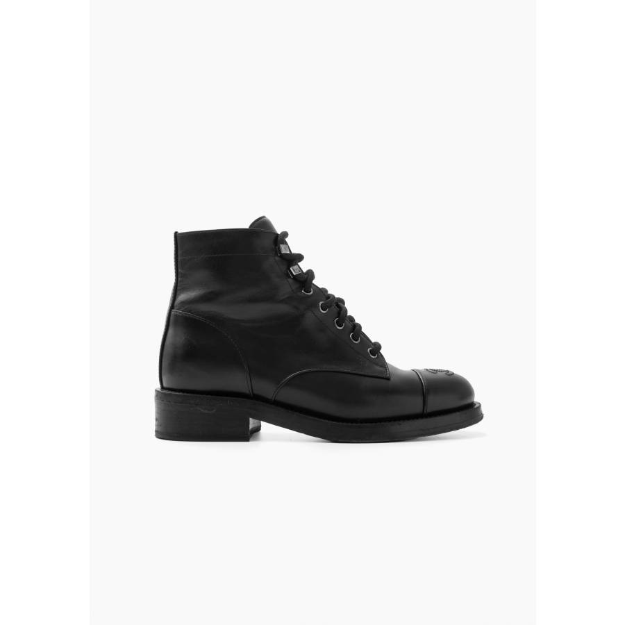 Bottines en cuir noir