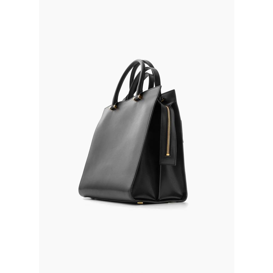 Uptown-Tasche aus schwarzem Leder