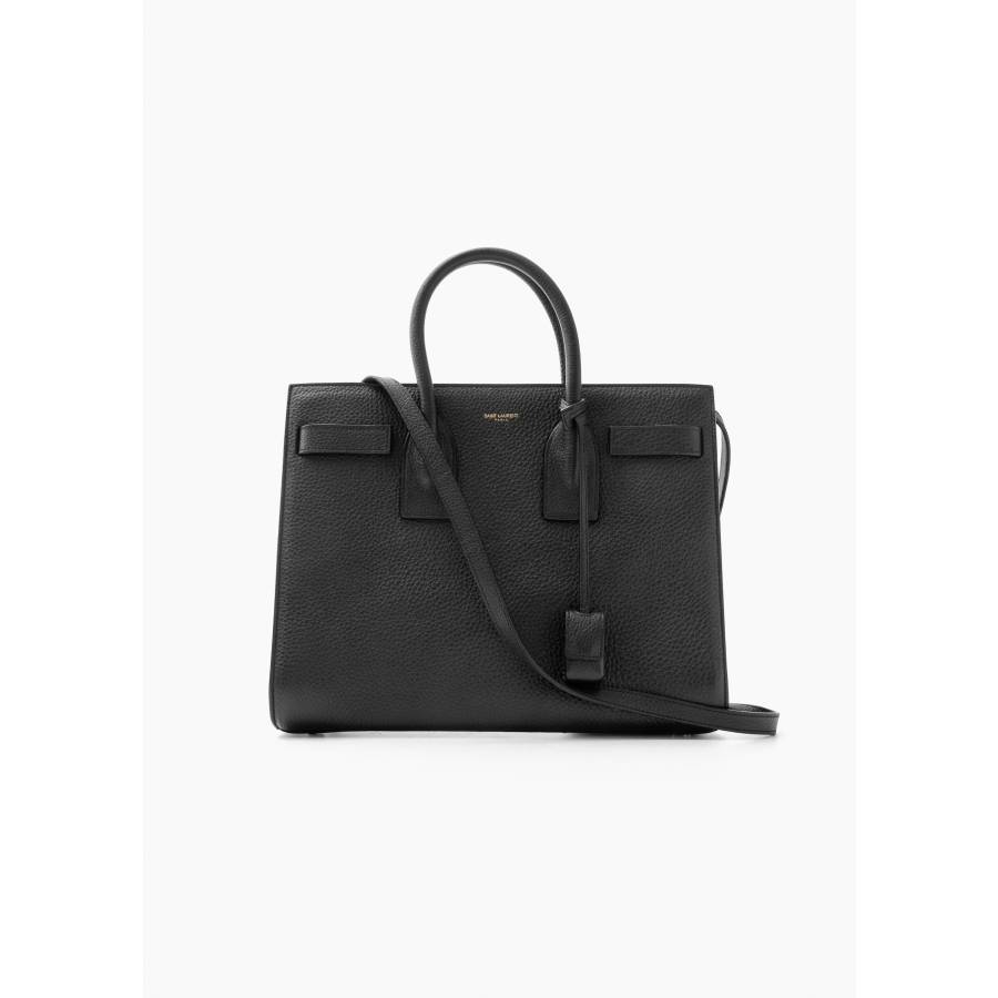 Black leather day bag