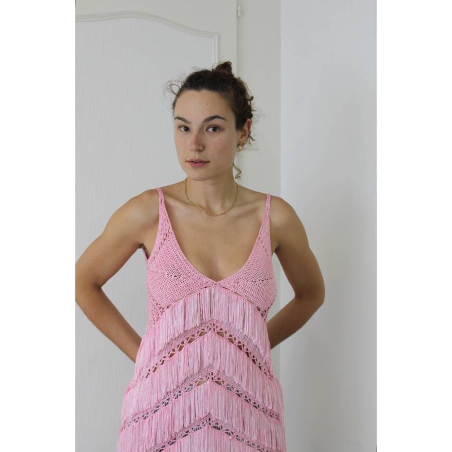 Eqle - Pink Fringed Top