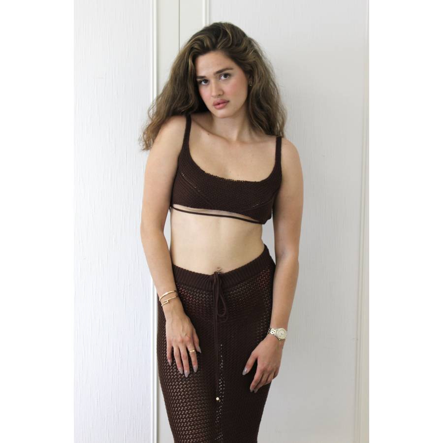 BananHot - Ensemble marron en crochet