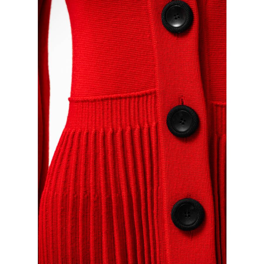 Red wool jacket dress