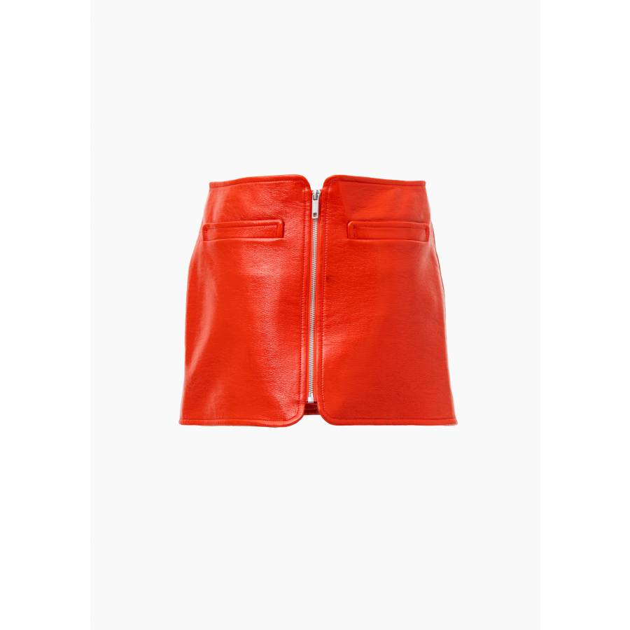 Red vinyl skirt