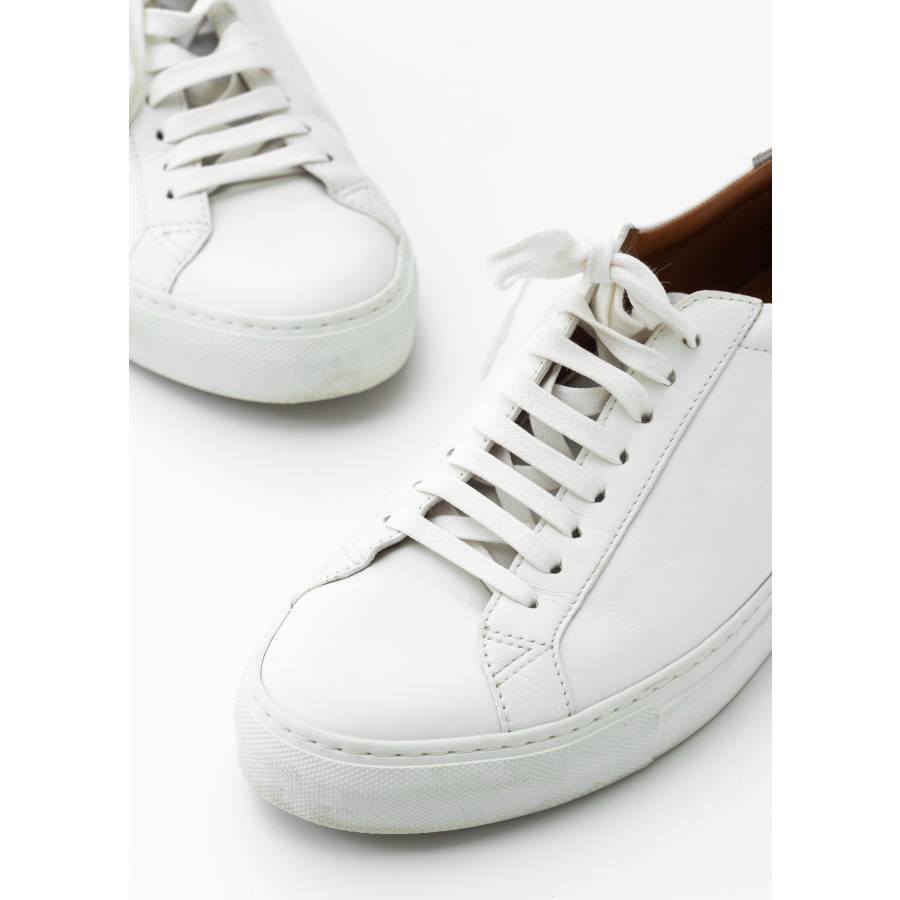 White and grey leather sneakers