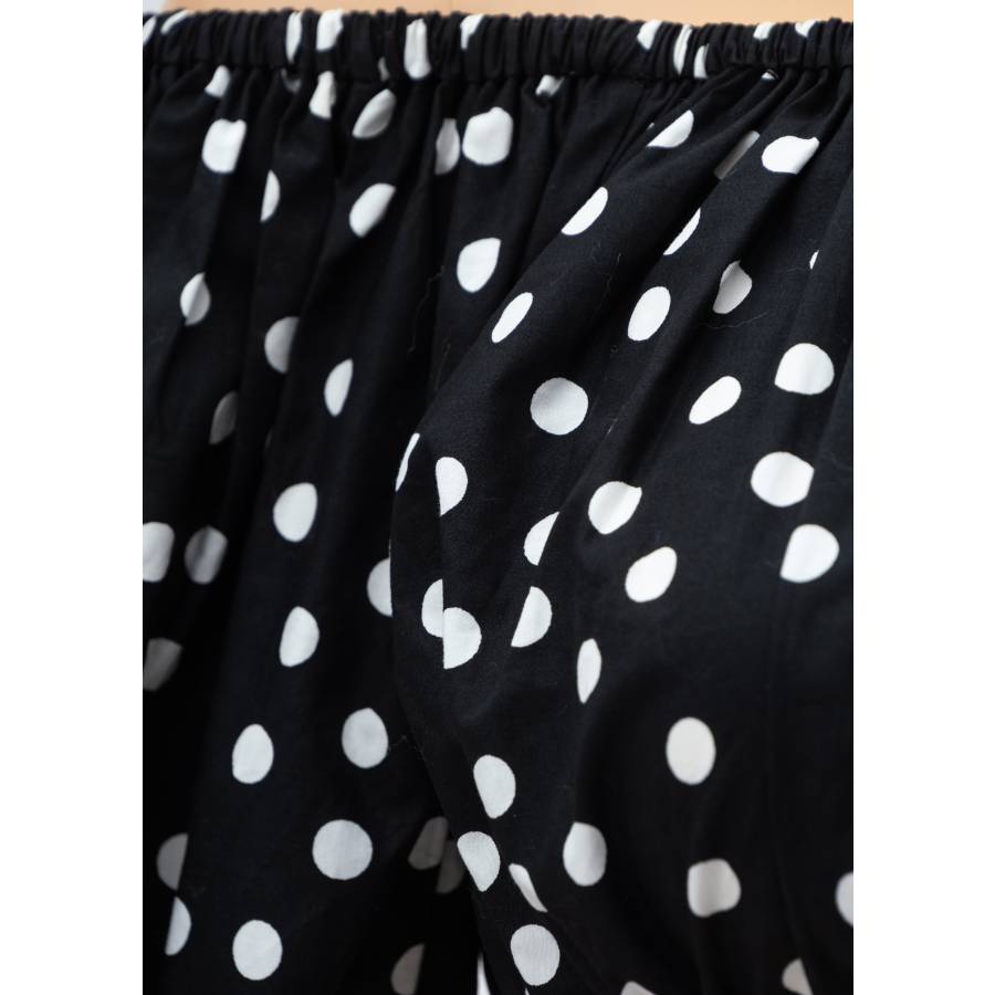 Cotton short top with polka dots