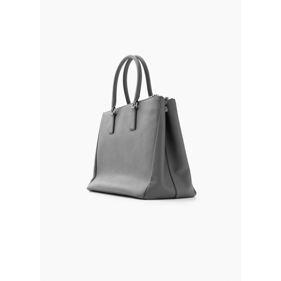 Sac Saffiano en cuir gris