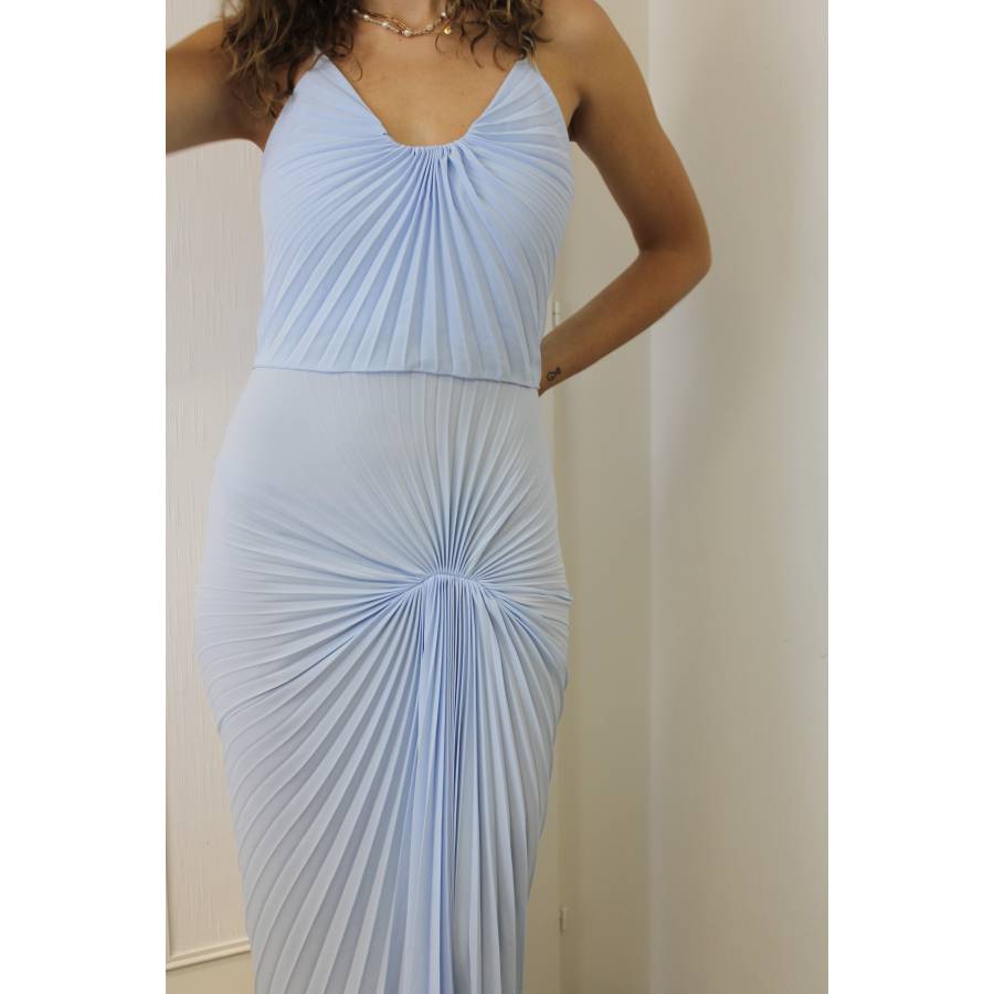 Georgia Hardinge - Light blue pleated dress