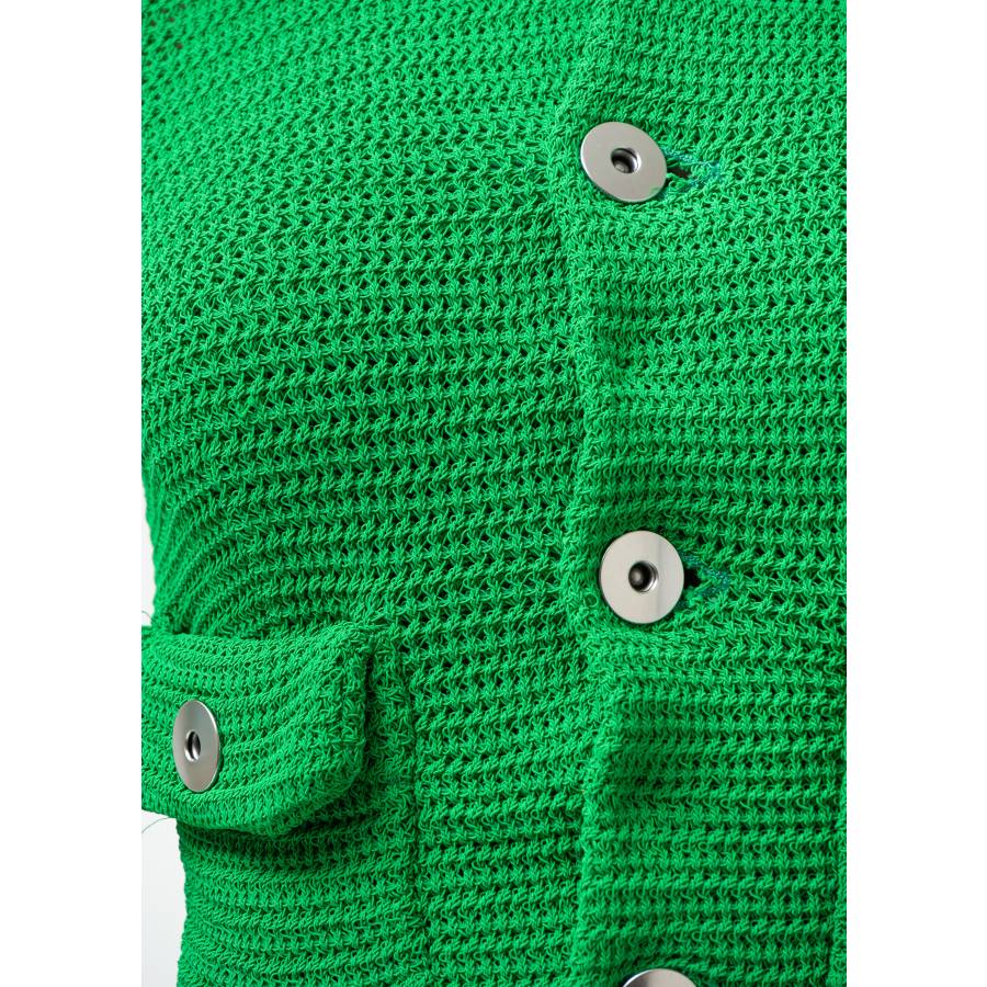 Short green openwork jacket