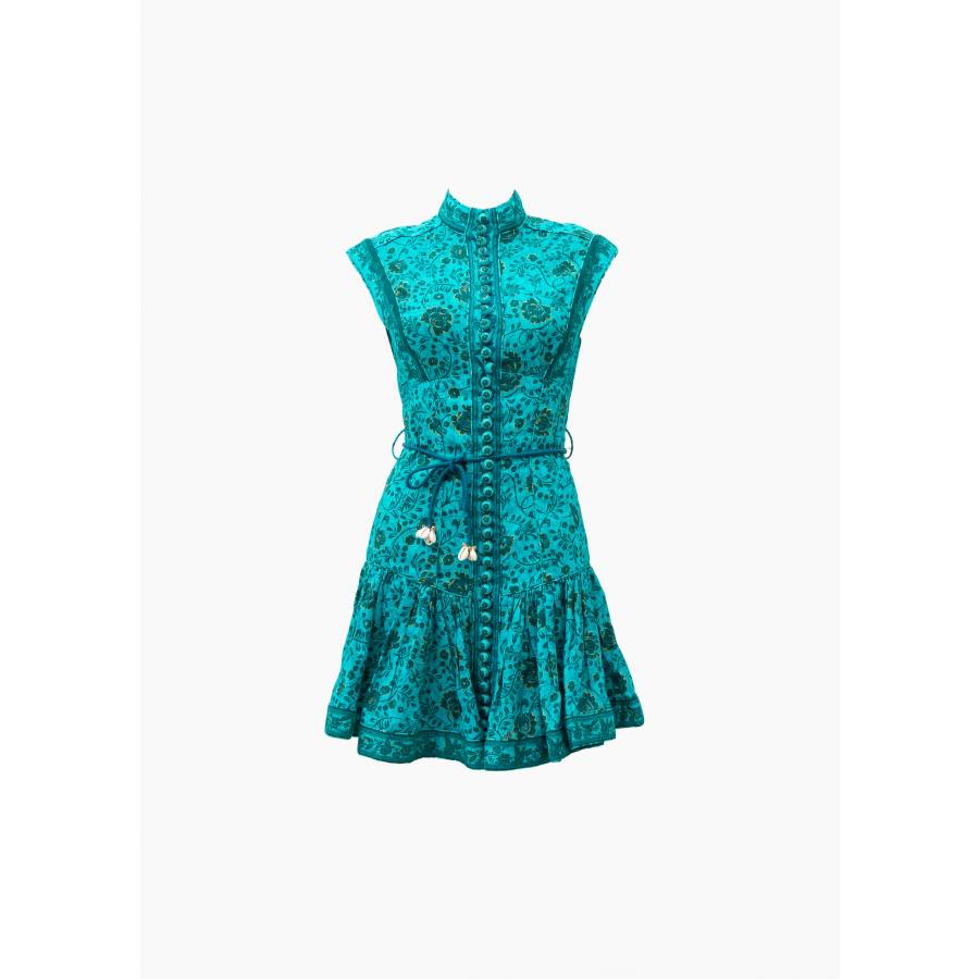 Robe en lin turquoise