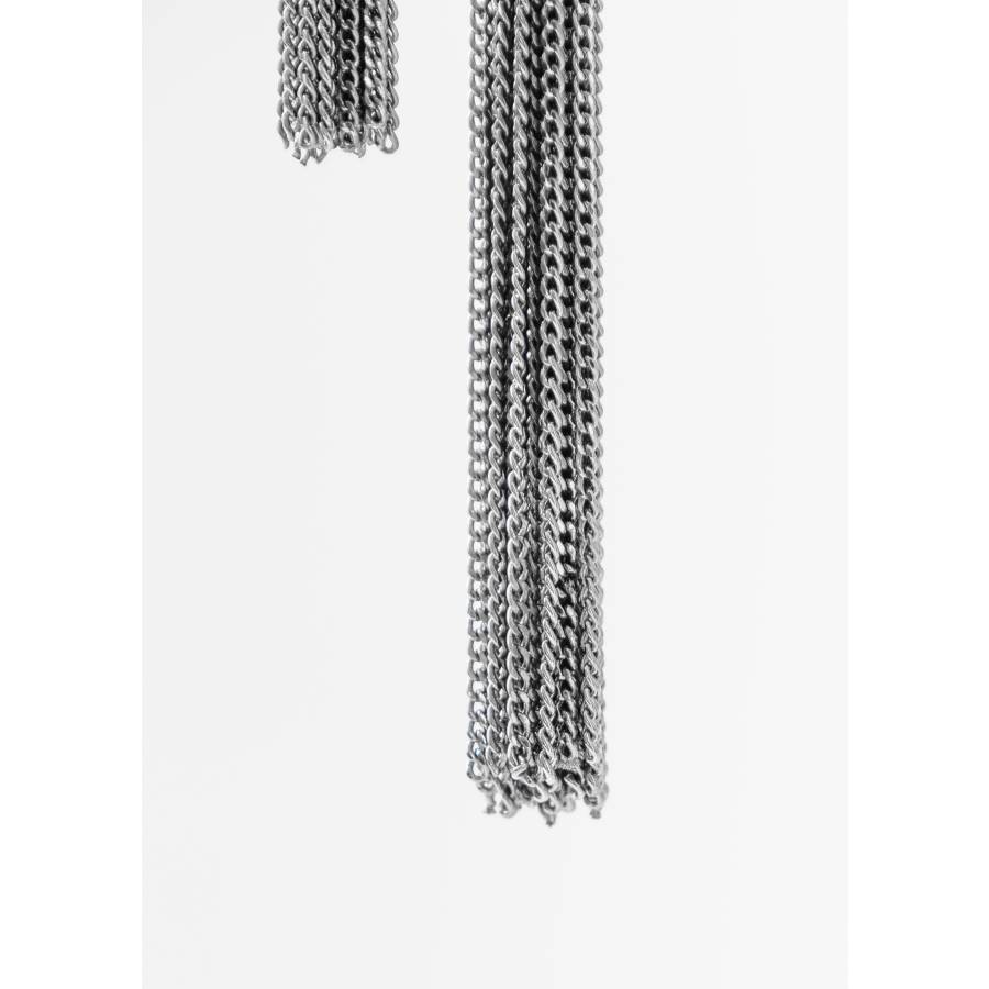 Silver-plated fringe earrings