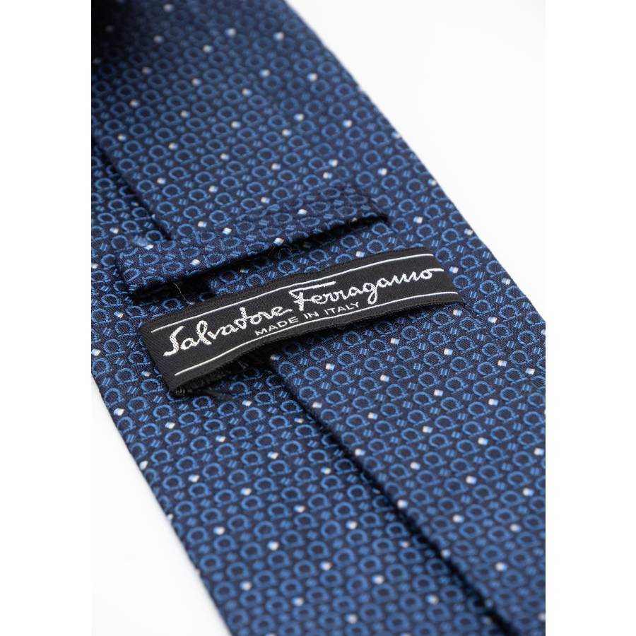 Navy blue silk tie