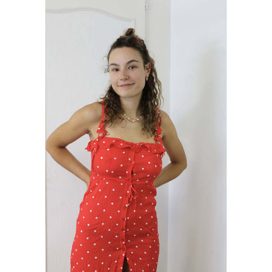 For Love & Lemons - Red polka dot dress