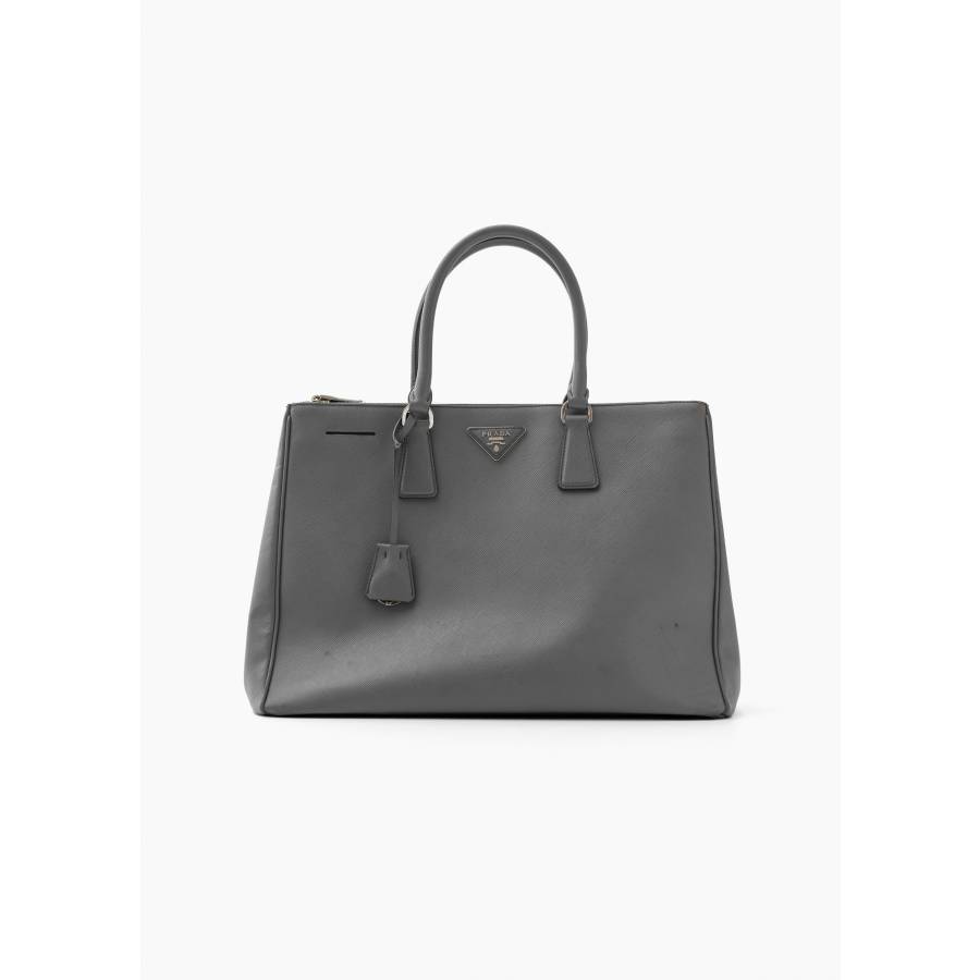 Saffiano Tasche aus grauem Leder