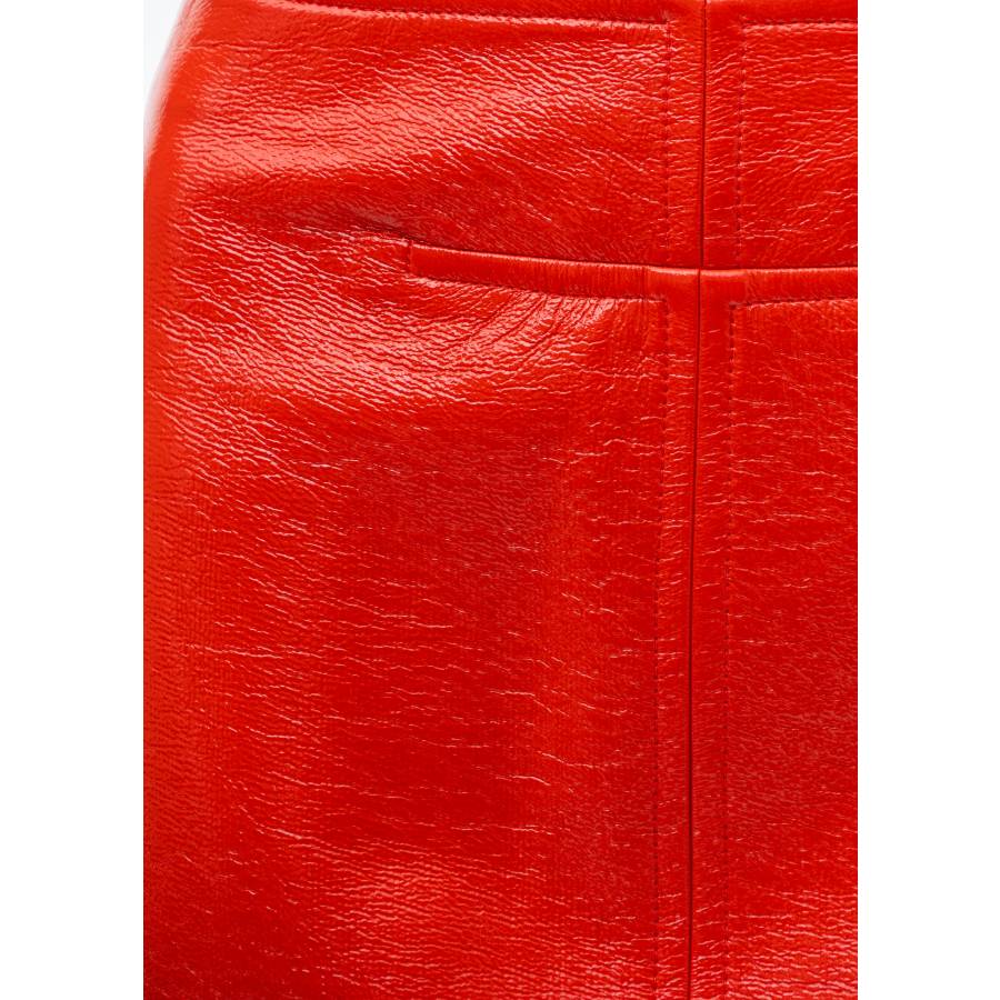 Red vinyl skirt