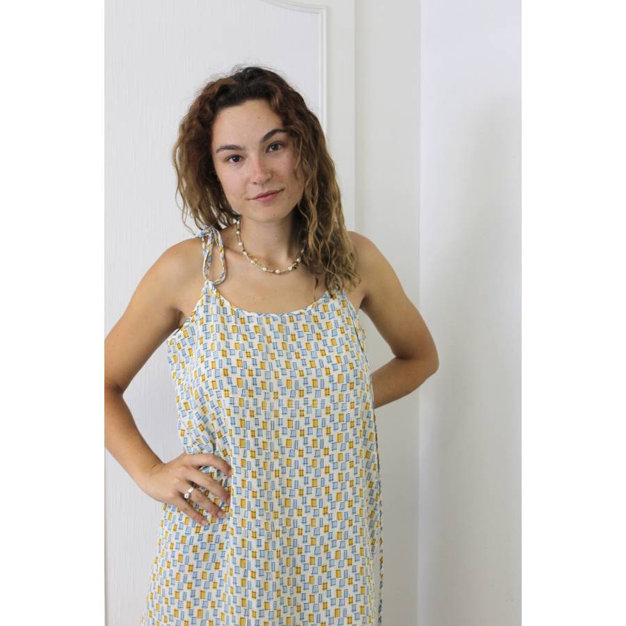 Marni - Robe bleue et jaune