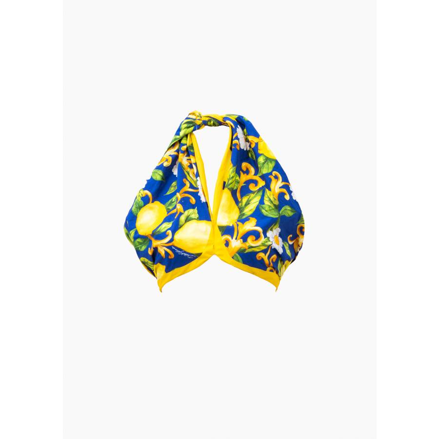 Lemon print halter top