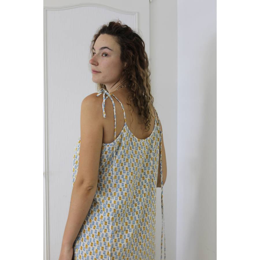 Marni - Robe bleue et jaune