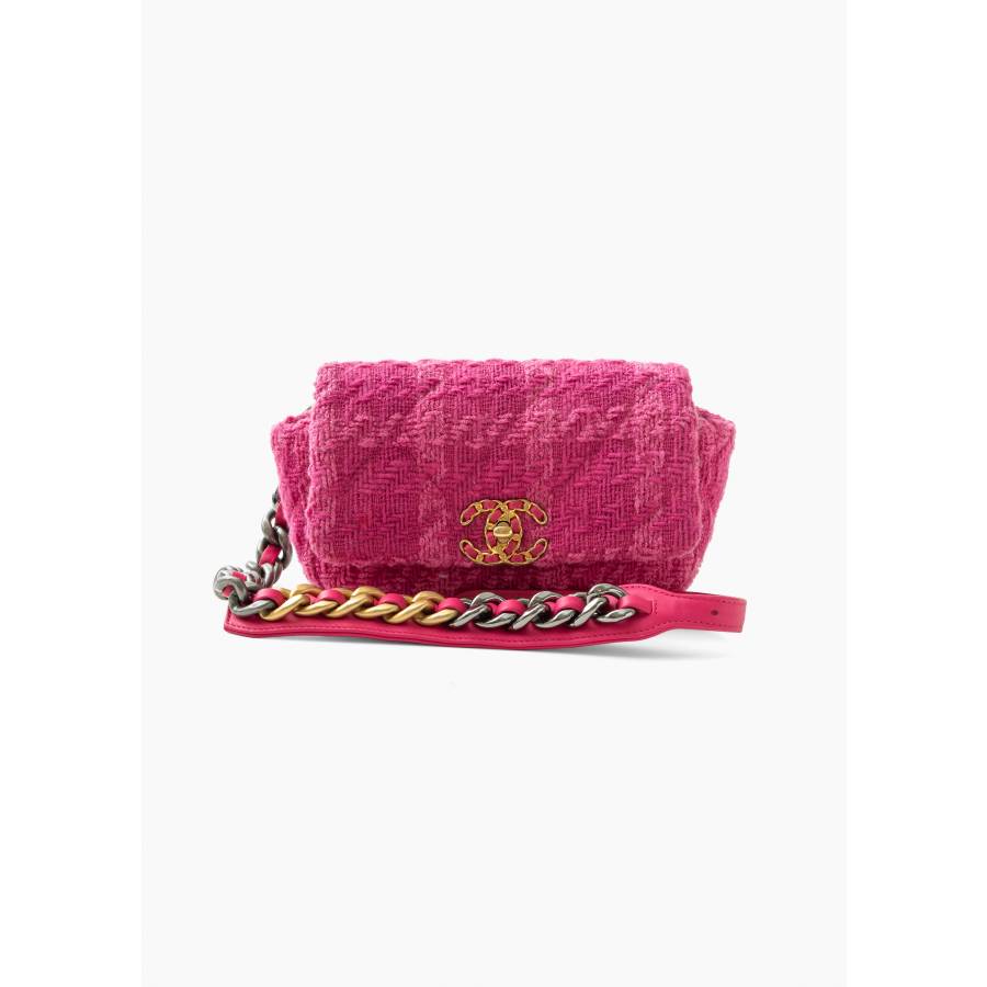 Chanel 19 pink belt bag