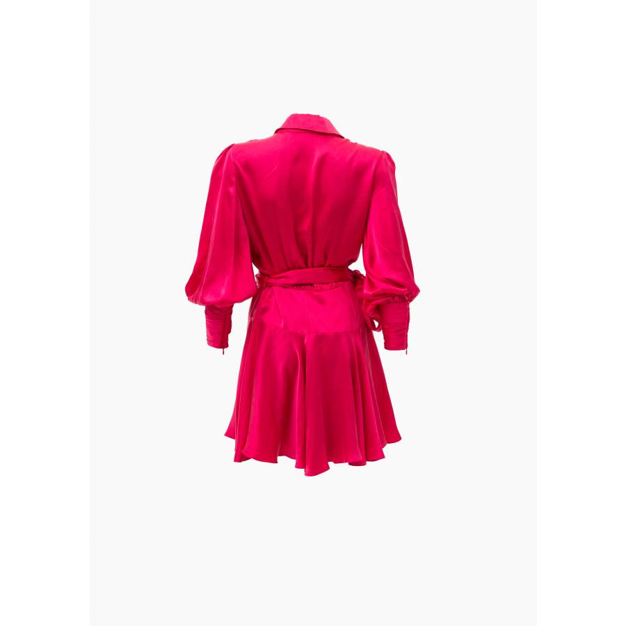 Robe en soie rose