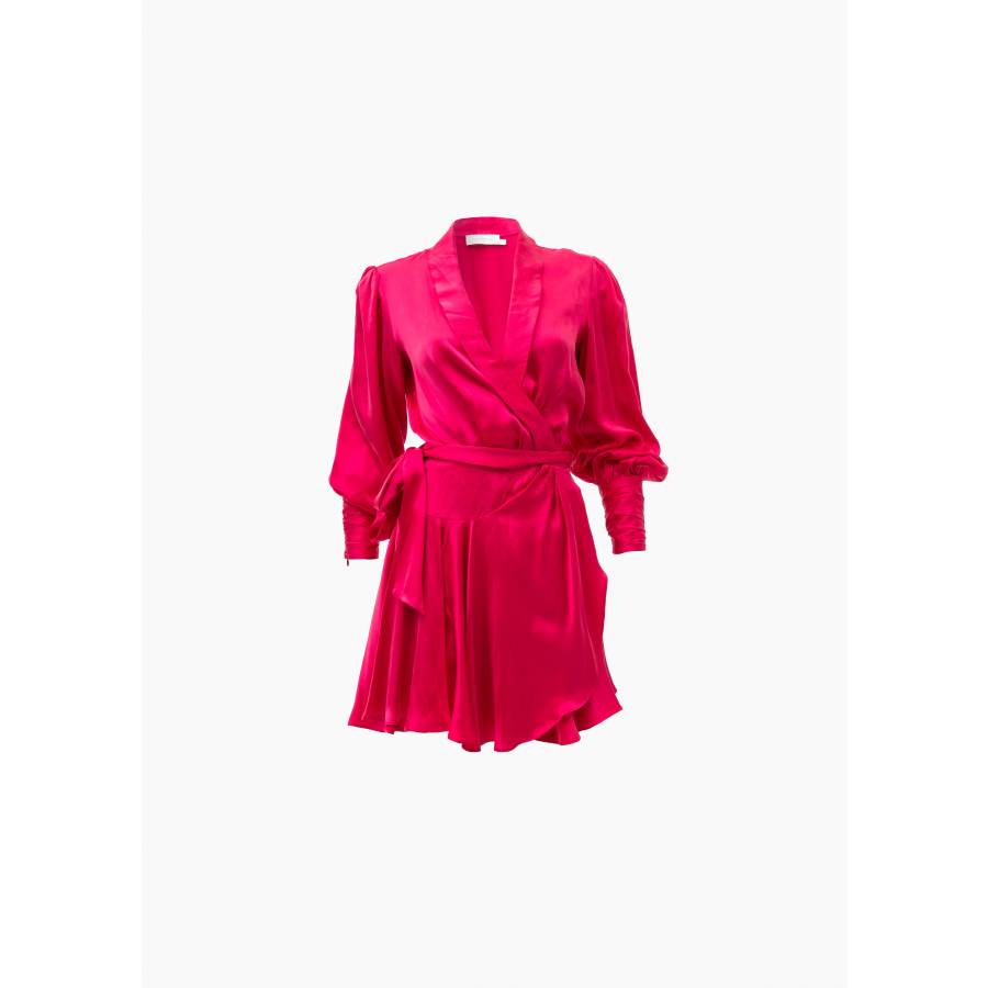 Robe en soie rose