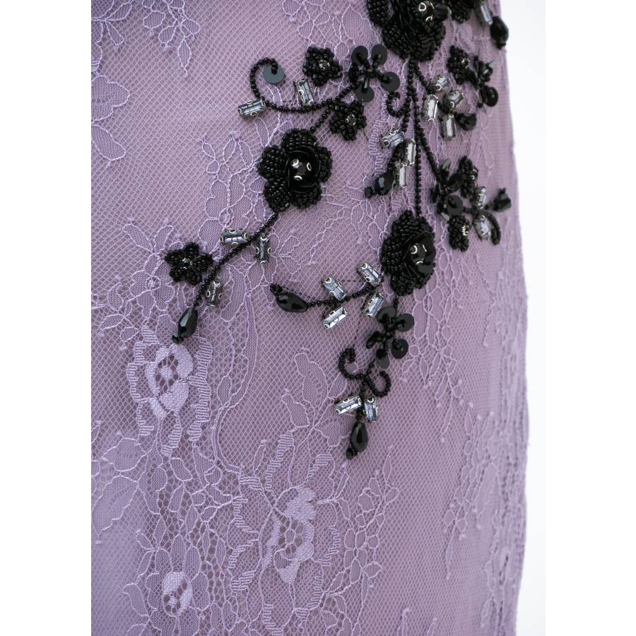 Embroidered lavender lace set