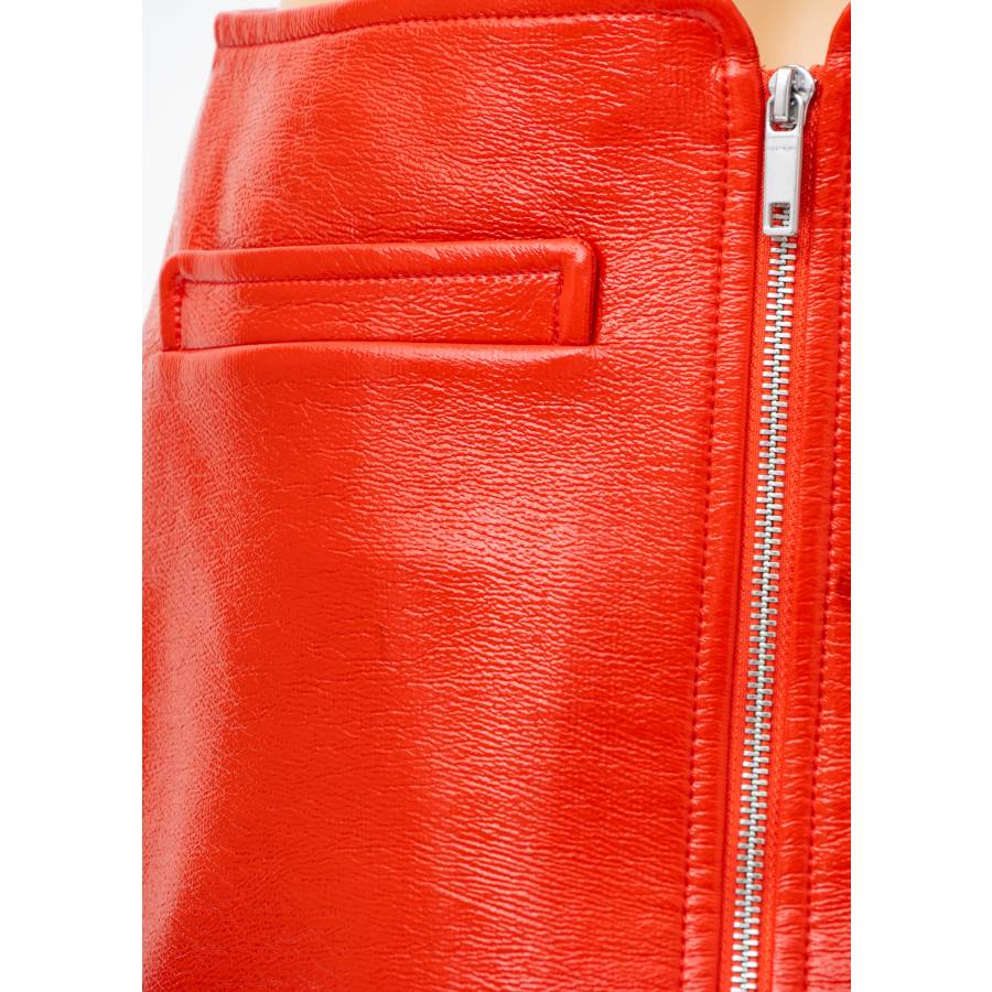 Red vinyl skirt