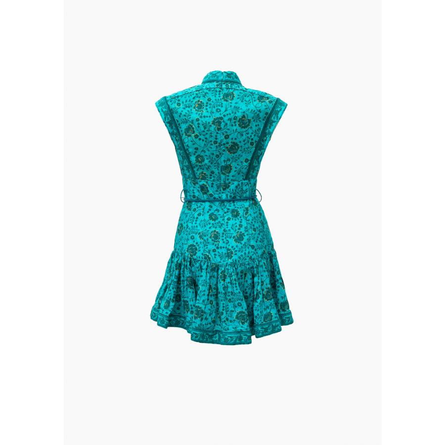 Robe en lin turquoise