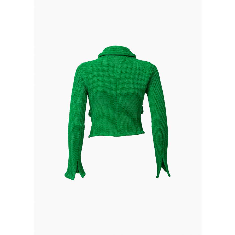 Short green openwork jacket