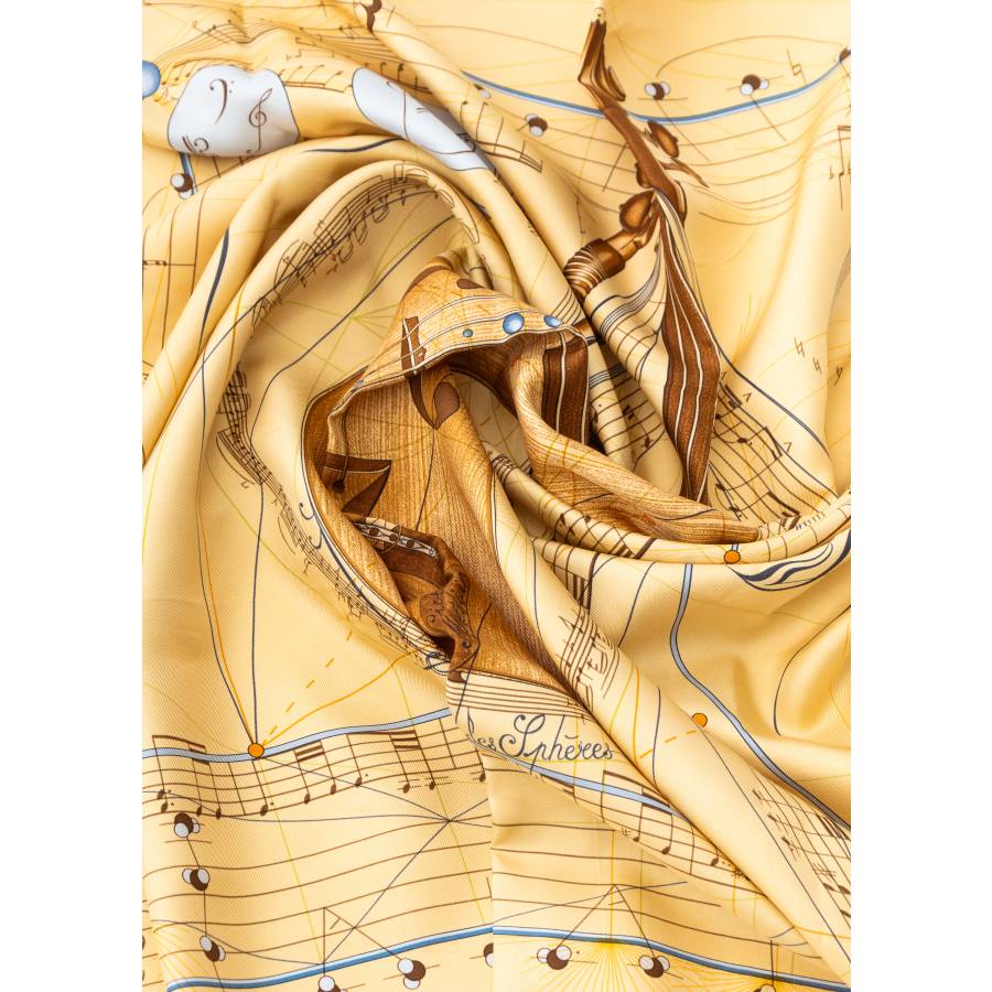 Foulard "La Musique des Sphères" beige