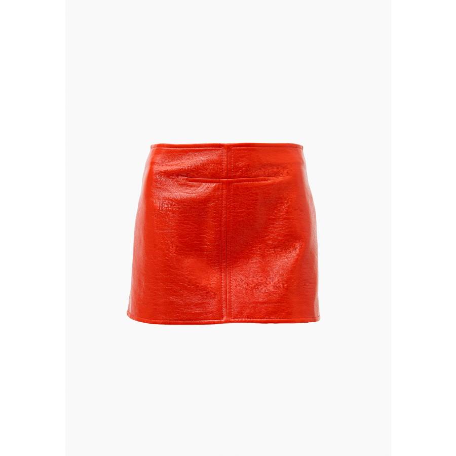 Red vinyl skirt