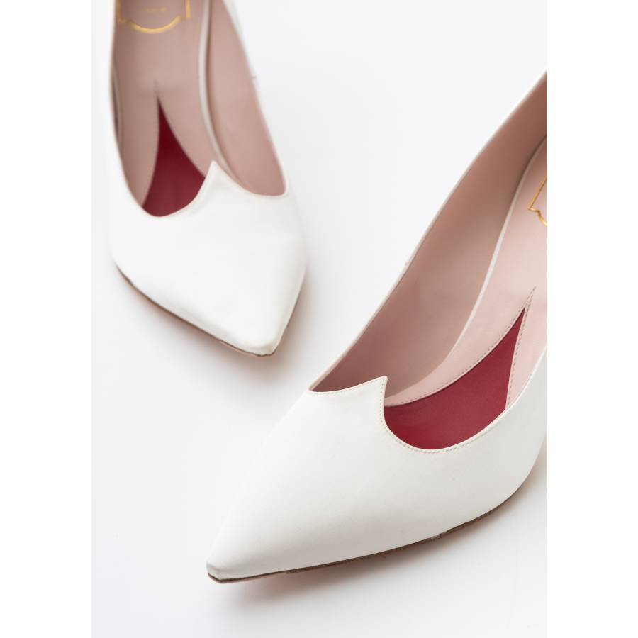 Escarpins I Love Vivier en satin blanc