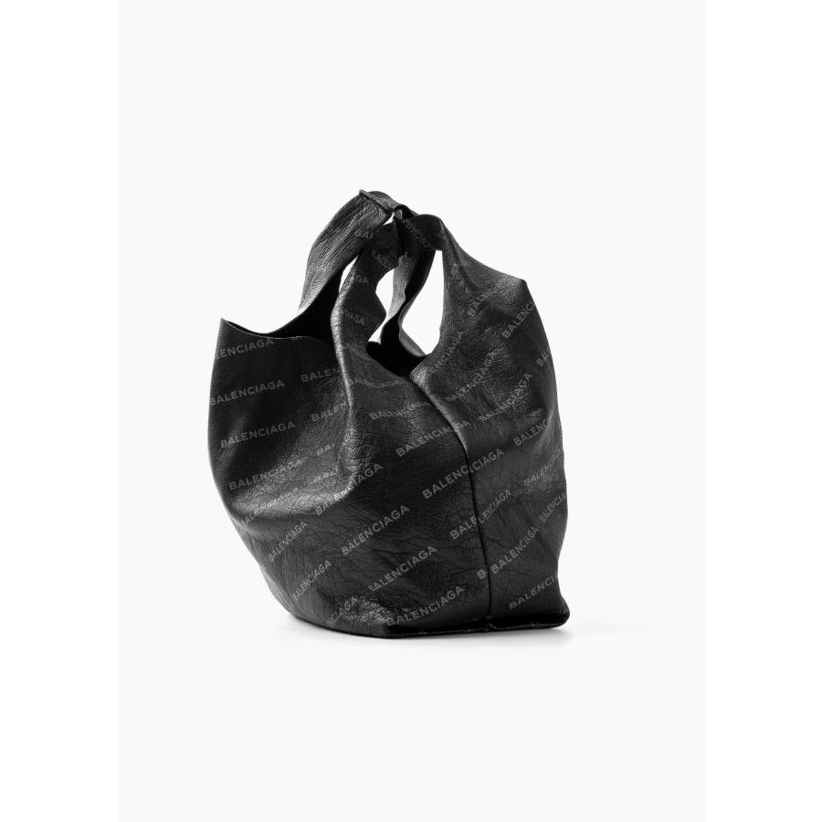 "Supermarket Shopper” bag in black leather