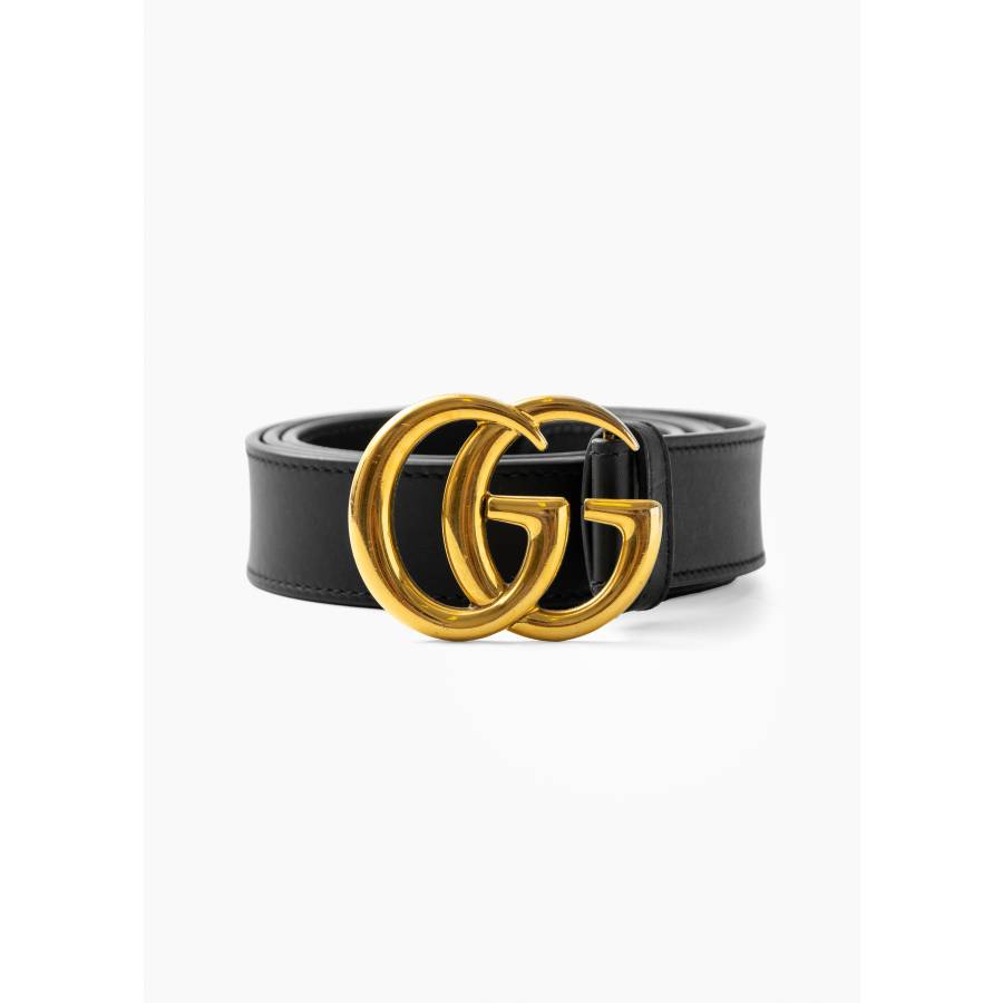 Ceinture Marmont 'GG' en cuir noir