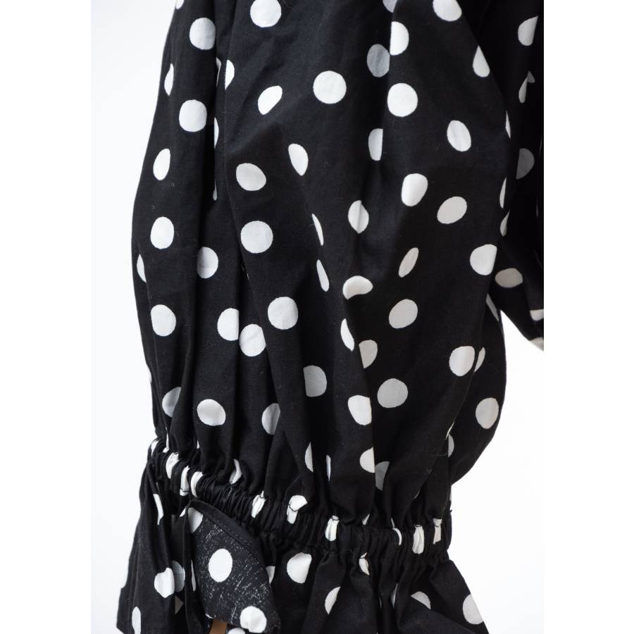 Cotton short top with polka dots