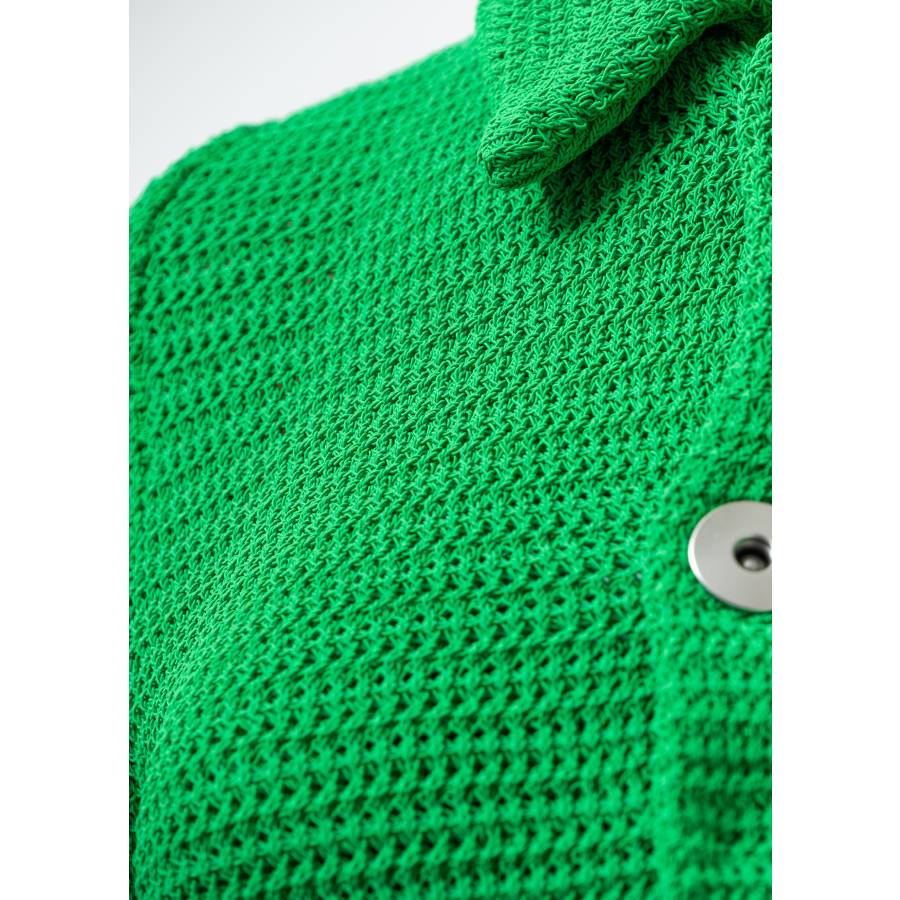 Short green openwork jacket