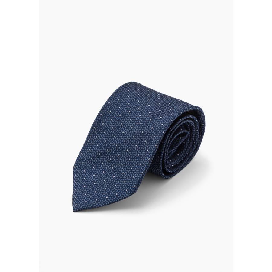 Navy blue silk tie