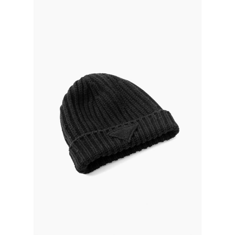 Black wool and cashmere hat