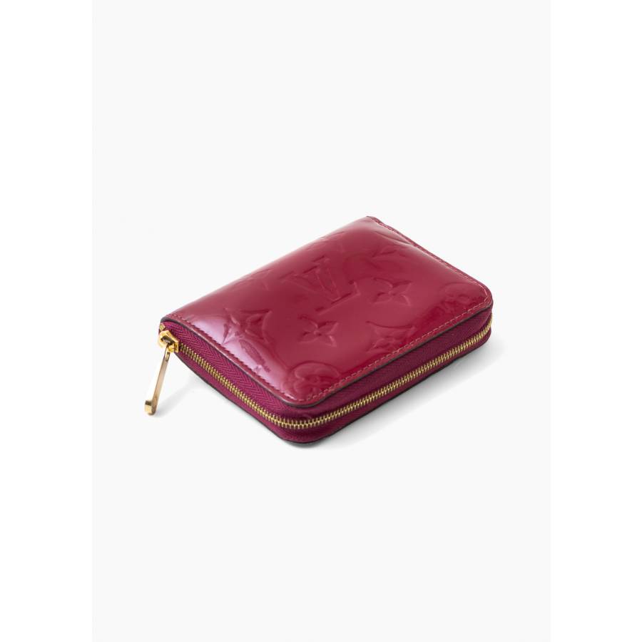 Portefeuille Zippy en cuir verni fuschia